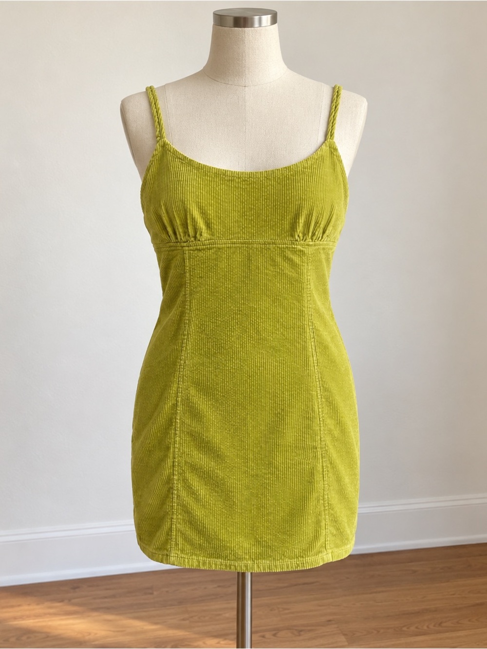 🖤 Chartreuse Crush Corduroy Mini Dress | Wild Fable M